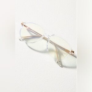 Anthropologie I-See Aviator Clear and Gold reader Glasses